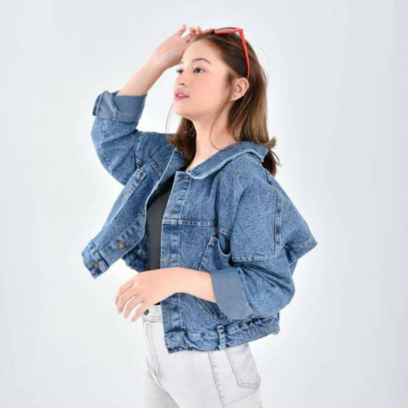 Olivia Jaket Wanita Jeans Crop Wanita