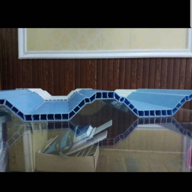 Atap upvc maspion superoof  biru doff