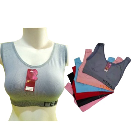 LUSINAN 12 PCS MINISET WANITA BRA SPORT BH WANITA TANPA BUSA FEMA