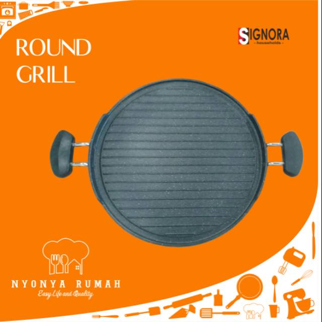 Alat Panggang Kompor Signora Round Grill Pan