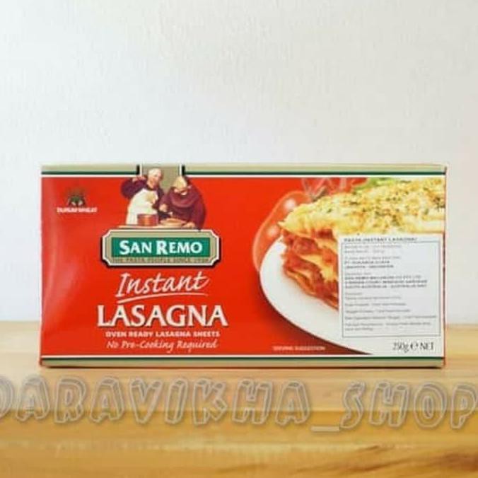 

Terlaris# San Remo Instant Lasagna Sheet 250G / Pasta Lasagna