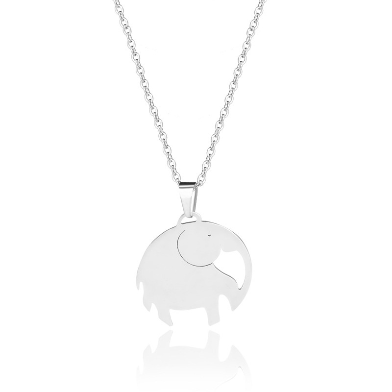 Gaya Korea 304 stainless steel desain sederhana gajah mini kalung wanita fashion in hip hop kartun g