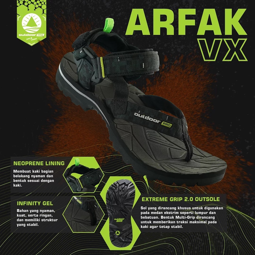 Sandal Gunung OUTDOOR PRO ARFAK VX Sendal Tali Hiking Trekking Unisex