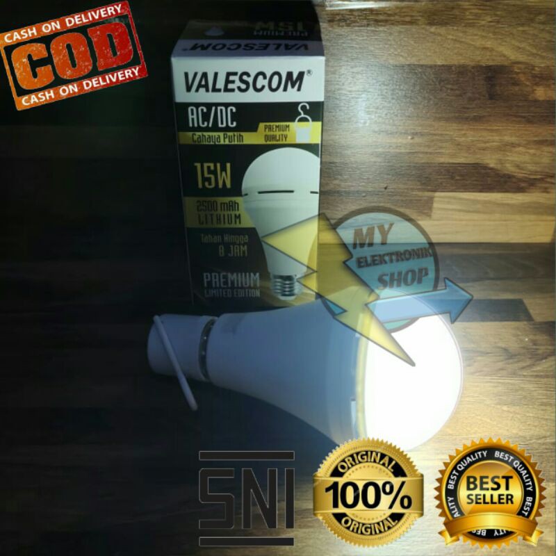 Bohlam Emergency/Lampu ajaib LED VALESCOM/PROBEST 15Watt AC/DC Tahan 8 jam!!! LIMITED EDITION