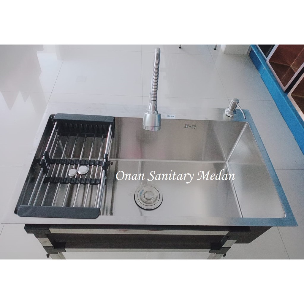 Kitchen Sink Golden Hand 8050 Stainless Minimalis Komplit