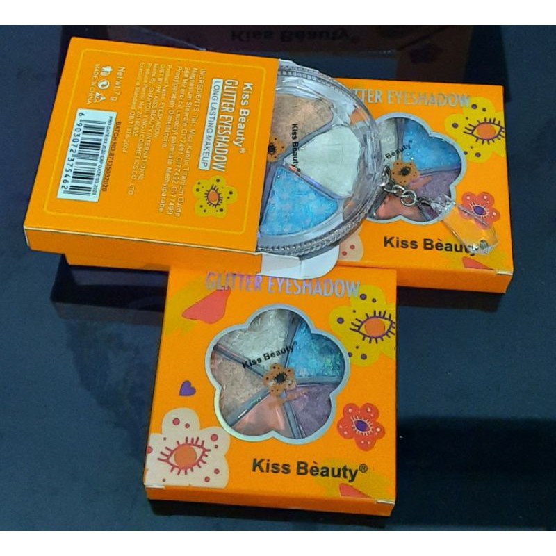 ECER!!!EYESHADOW GLITTER 5 WARNA KISS BEAUTY NO.87135