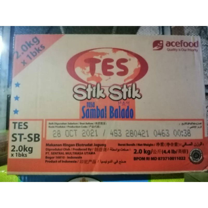 

tes stik stik rasa sambal balado kemasan 2kg