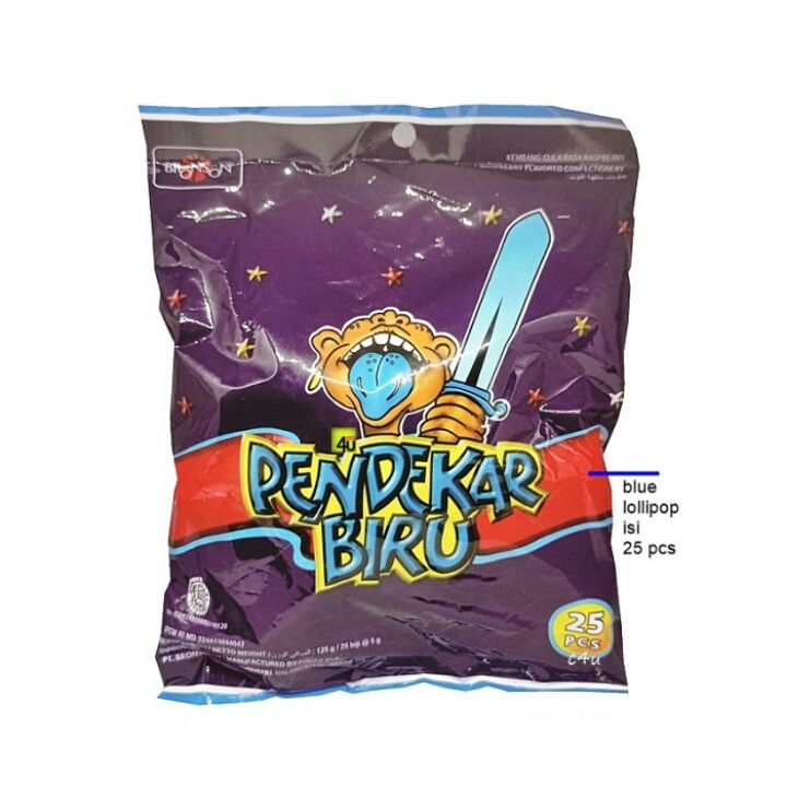 

Permen PENDEKAR BIRU -bronson- Raspberry Flavour Lollipop - Isi 25 bks