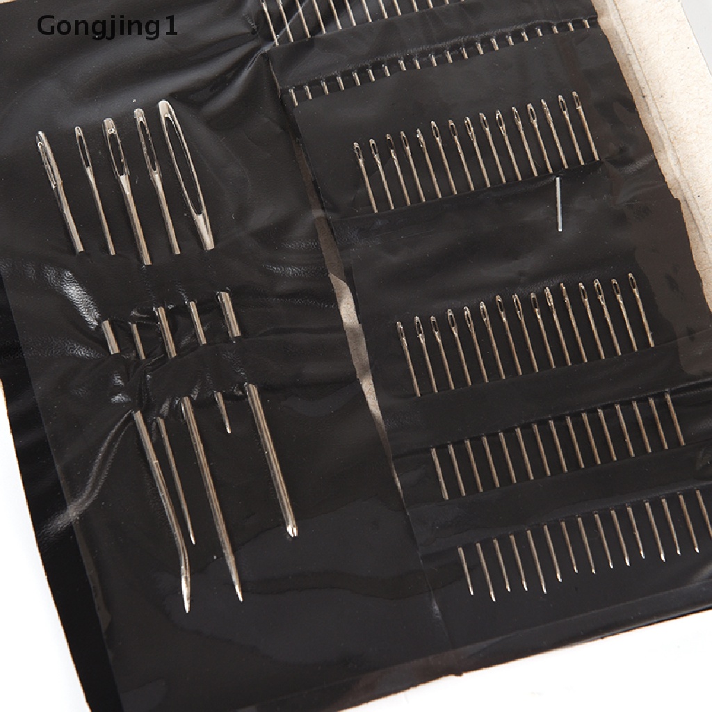 Gongjing1 1 Set / 55PCs Jarum Jahit Bahan Stainless Steel Untuk Kerajinan Tangan DIY