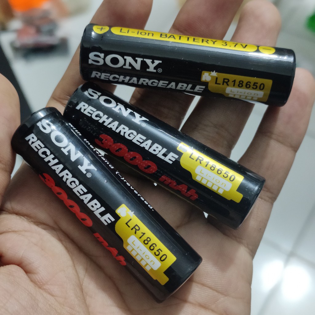 BATU BATEREI BATREI BATTERY SONY 18650 RECHARGEABLE 3000mAh