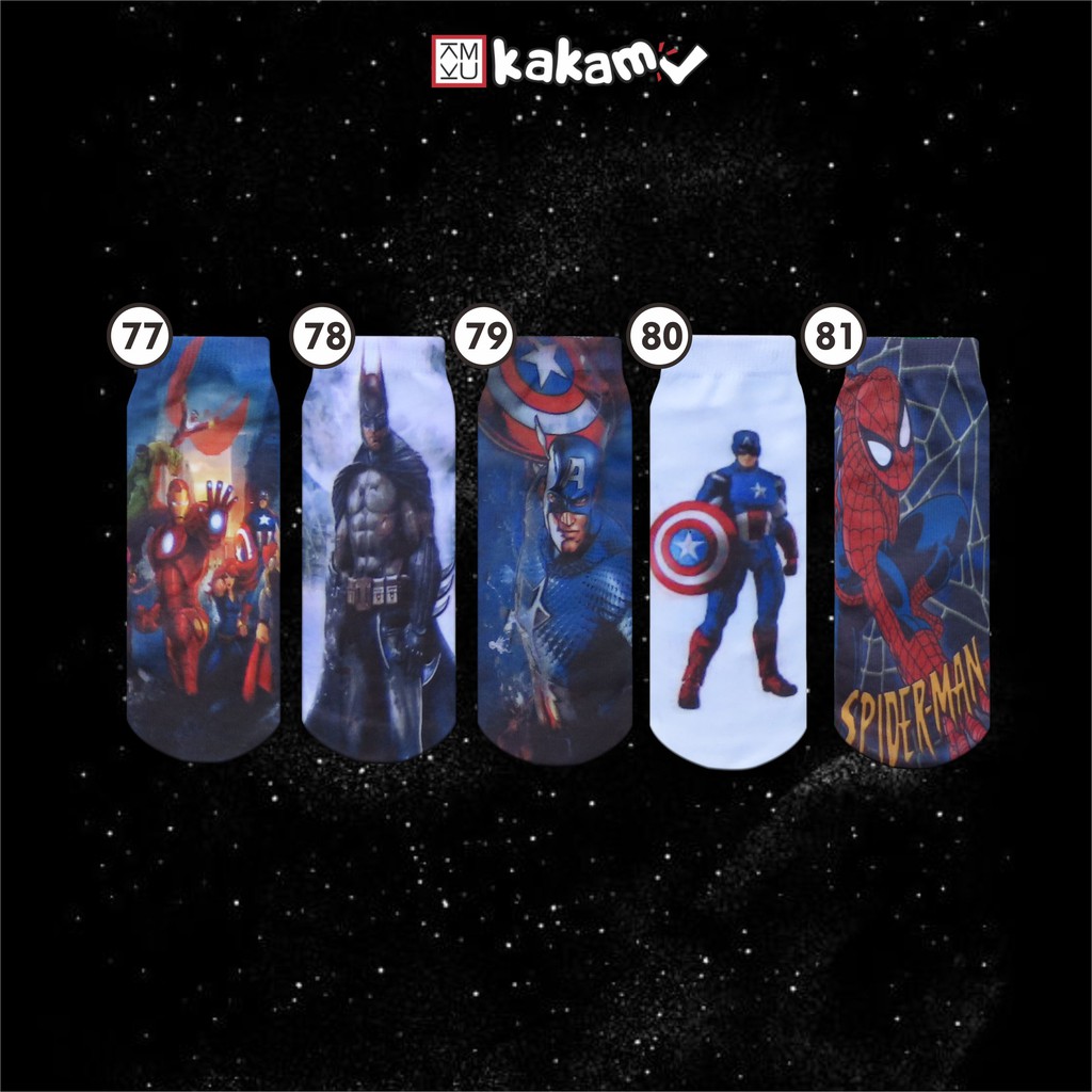 Kakamu  Kaos Kaki Printing Anak Laki-Laki Karakter E