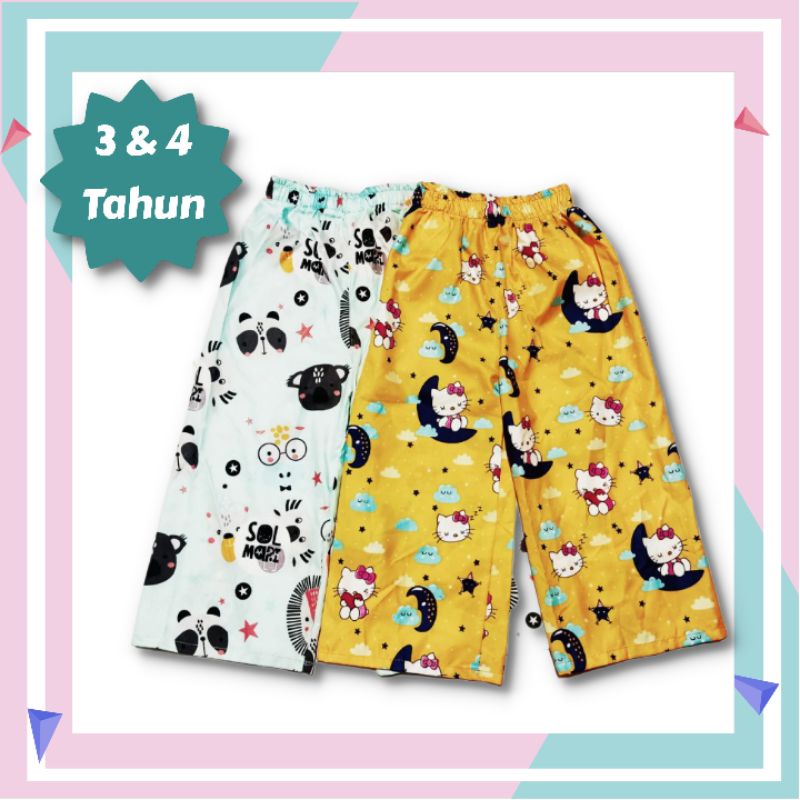 PILIH MOTIF Celana Kulot anak PEREMPUAN USIA 3 &amp; 4 Tahun