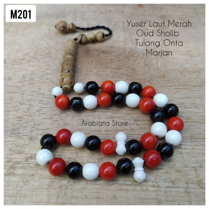Tasbih Marjan mix Yuser Oud Sholib Tulang Onta