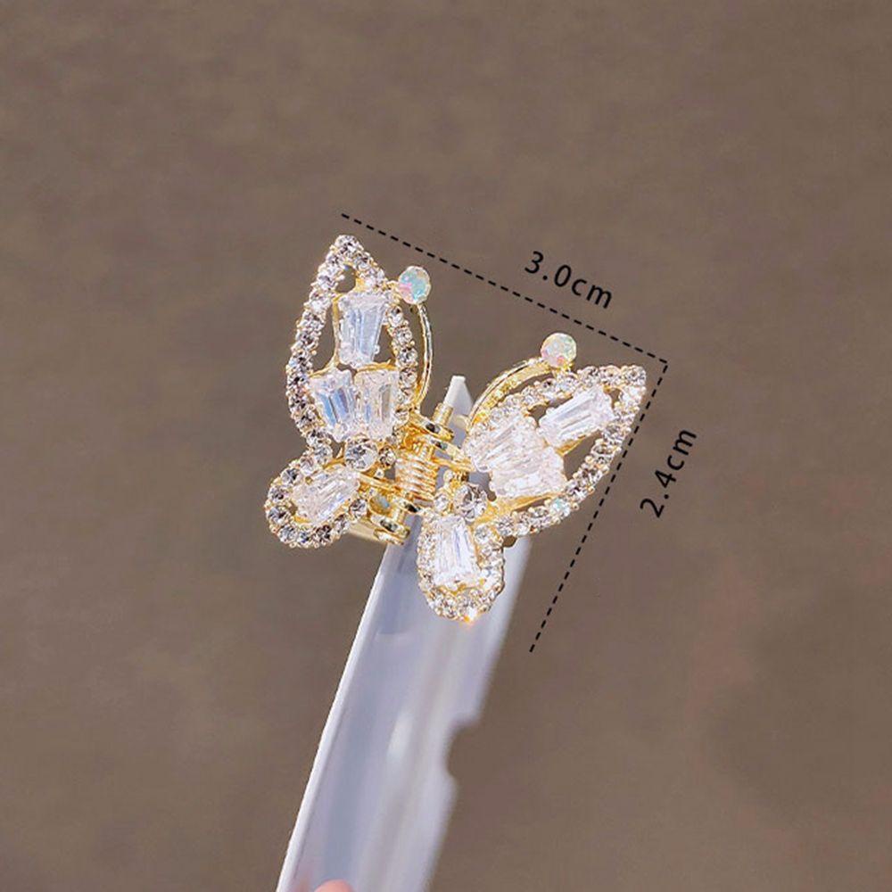 Needway Butterfly Hair Claw Lucu Elegan Korea Berlian Imitasi Alloy Pearl Hair Clip