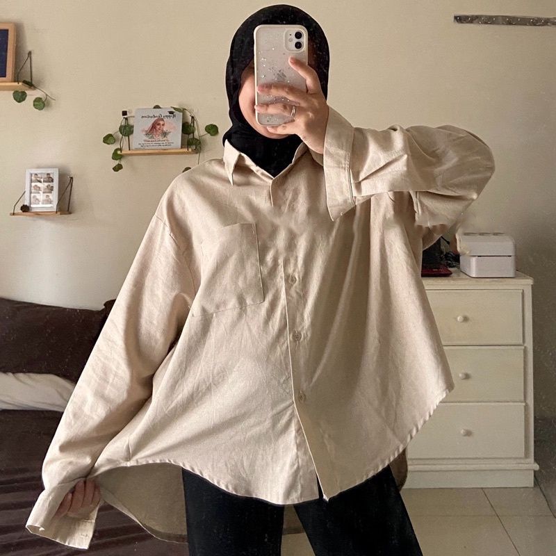 IL - Olivia Shirt - Kemeja Oversize Wanita - Kemeja Oversize - Oversized Shirt