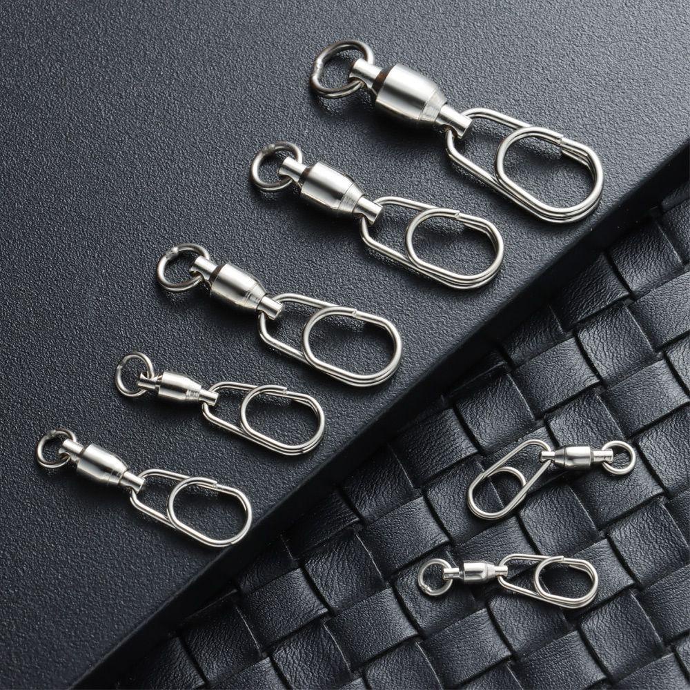 Rebuy Oval Split Rings 10pcs Aksesoris Memancing Alat Pancing Cincin Penghubung Rolling Swivel 8-shape Ring Lure Connector