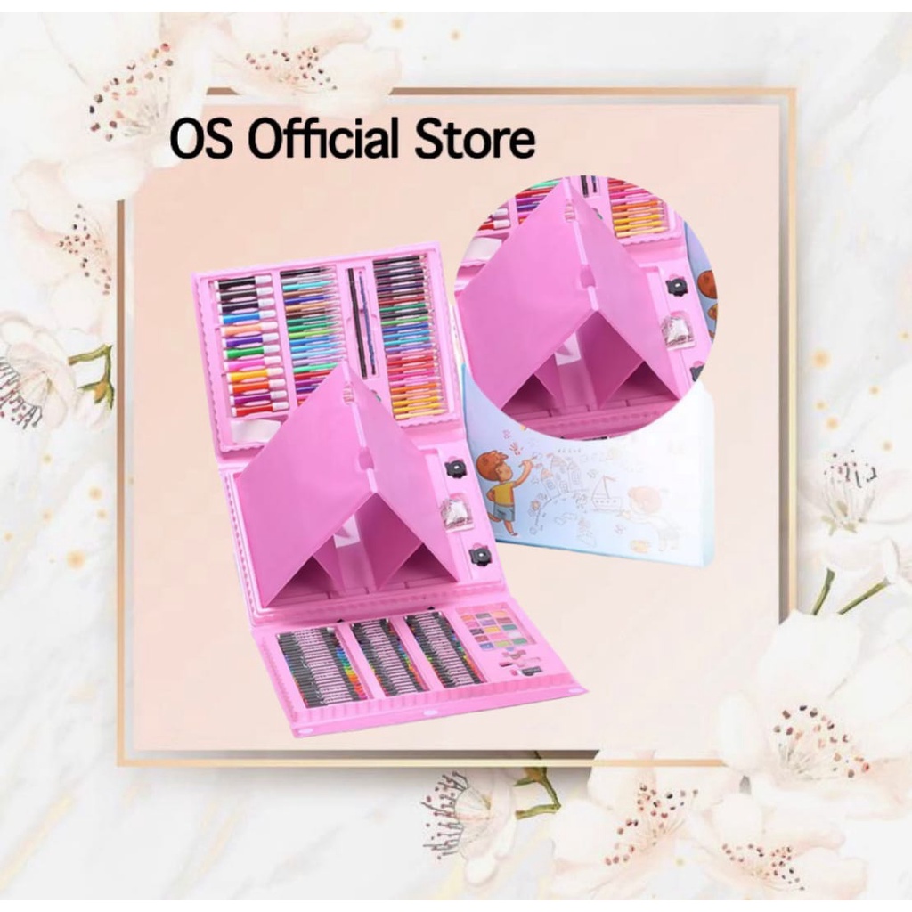 OS CRAYON SET ANAK ISI 208PCS / PENSIL WARNA MENGGAMBAR DAN MELUKIS