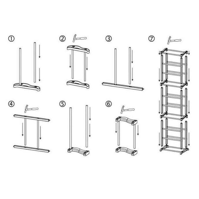 Rak SEPATU Susun 10 Besi Aluminium Putih Murah