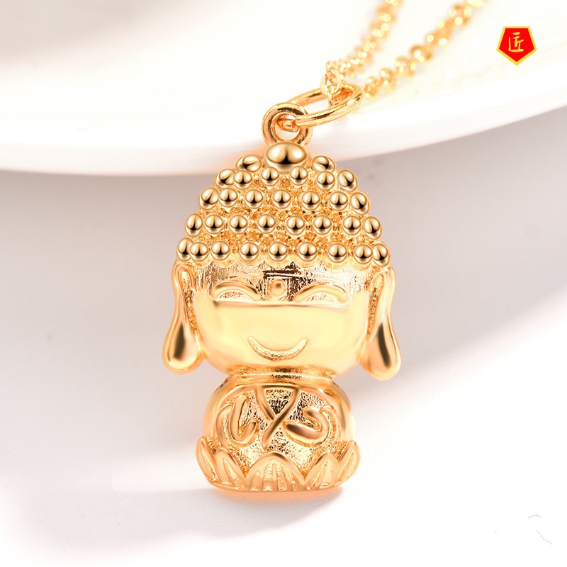 [Ready Stock]Smiling Buddha Gold Pendant Simple Temperament