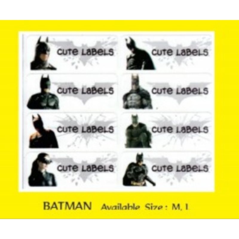 

Label Nama Import Waterproof "BATMAN"UK.L42 dan M72