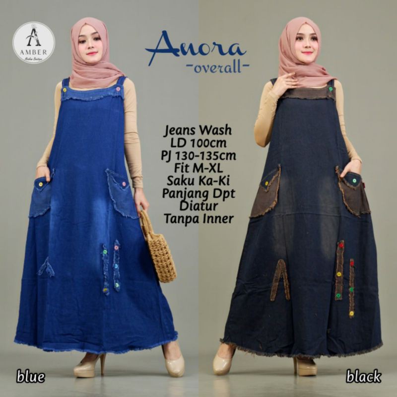 anora overal wanita dewasa jeans wash terlaris