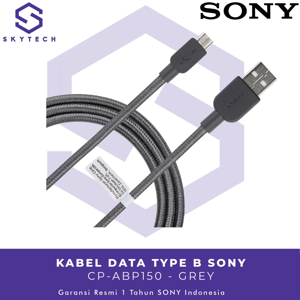 KABEL DATA MICRO USB SONY CP ABP150 GREY ORIGINAL GARANSI RESMI