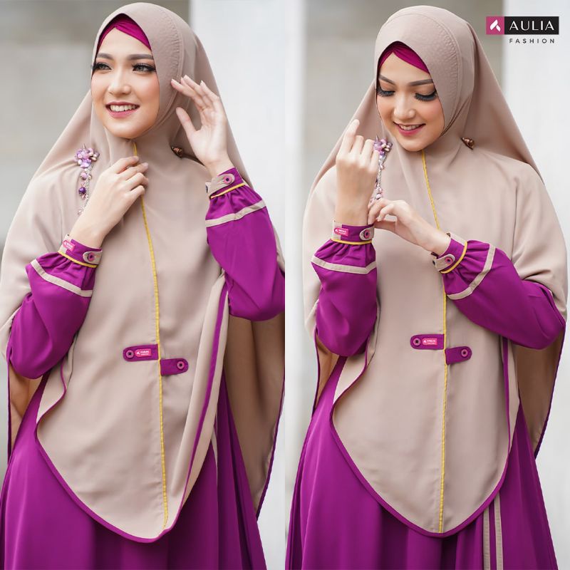 Set gamis aulia ori syar'i syari model terbaru 2022, warna sangat menarik, bahan adem banget nyaman 