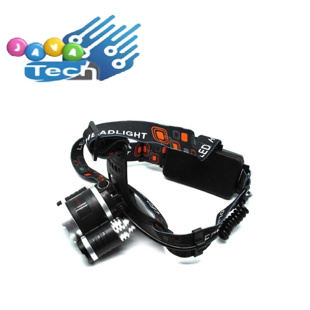 Paket Senter Kepala TaffLED 3 Lampu High Power Headlamp Cree XML-T6