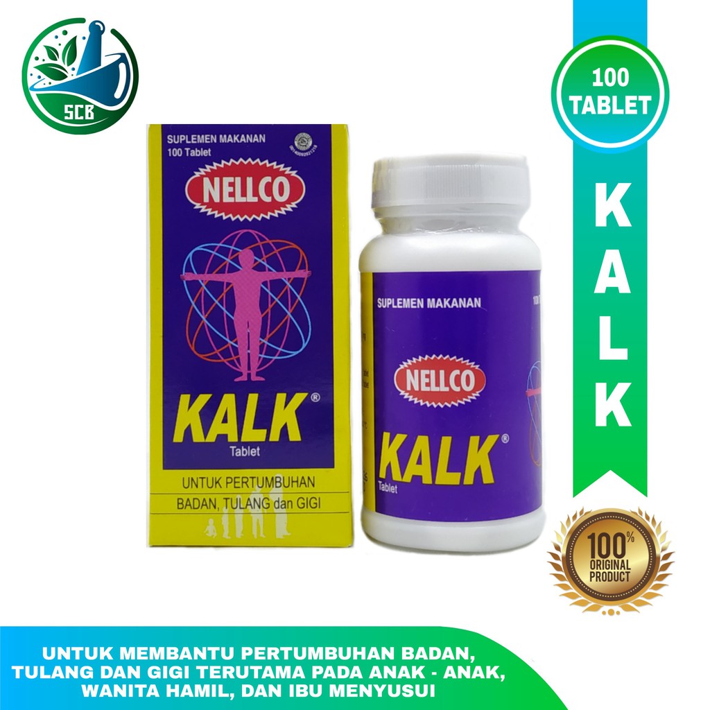 Nellco Kalk Tablet - Obat Suplemen Pertumbuhan Badan,Tulang,Gigi