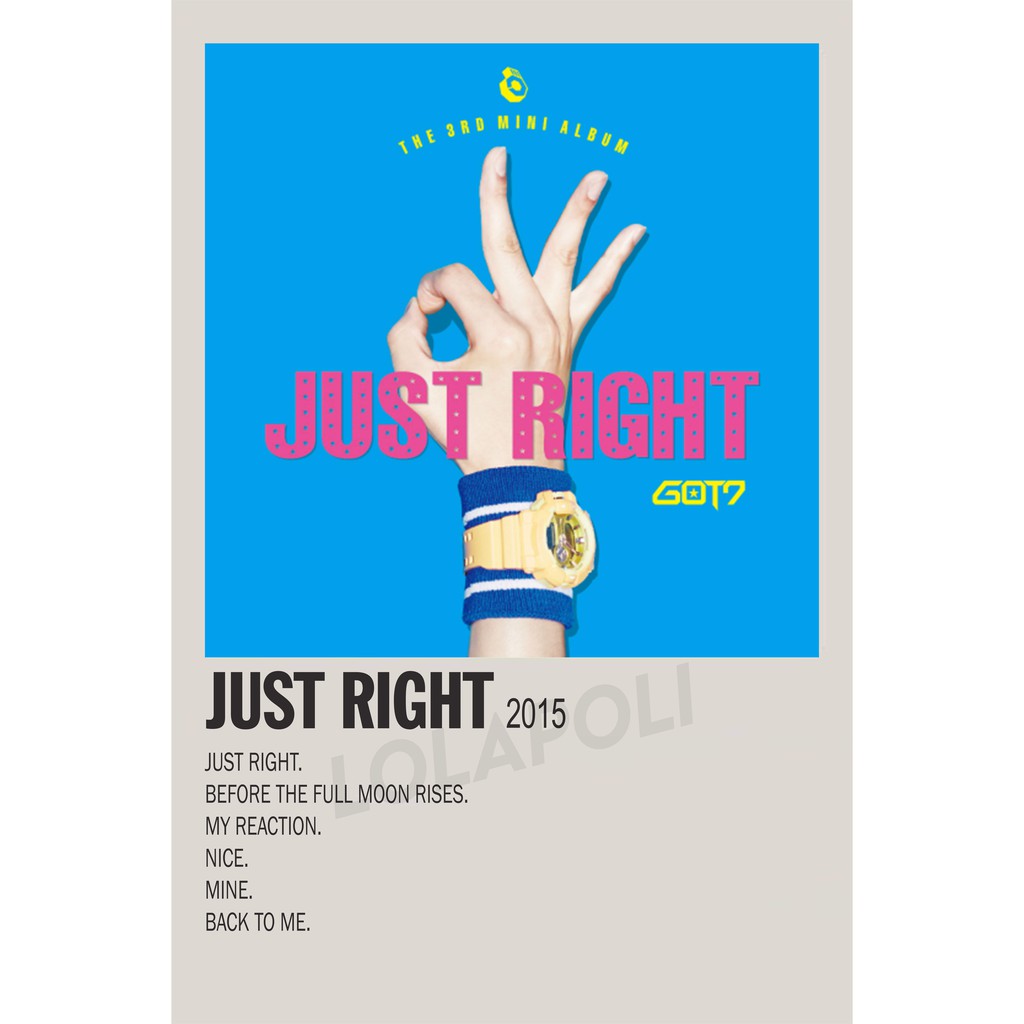 Poster Cover Album K-Pop Just Right - GOT7