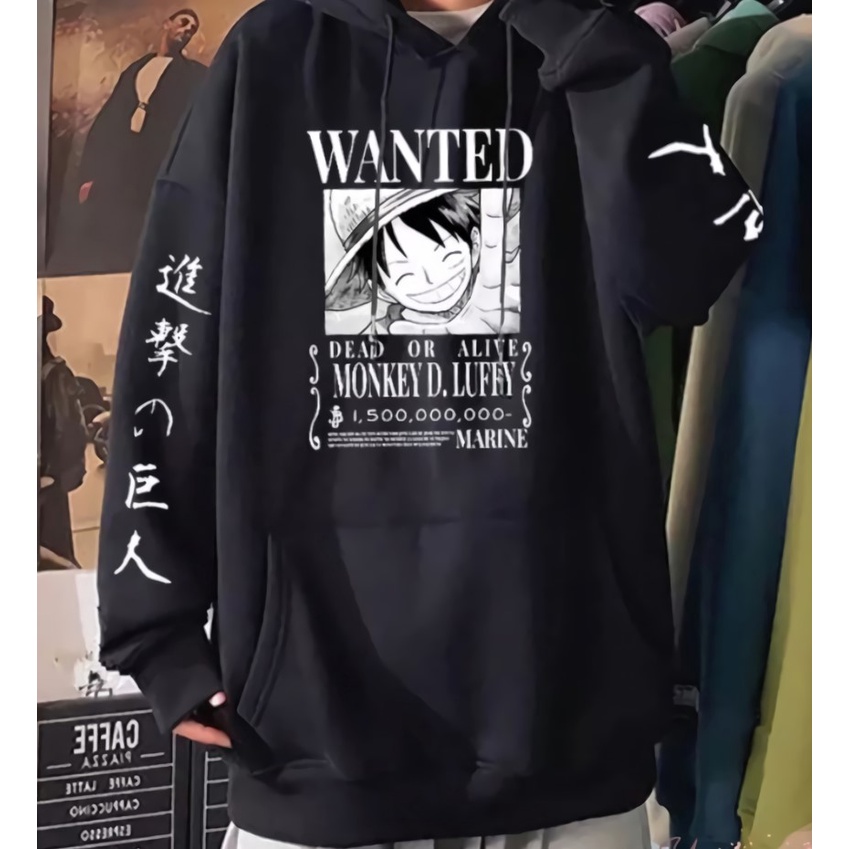 Hoodie Luffy Wanted  Anime Manga One Piece