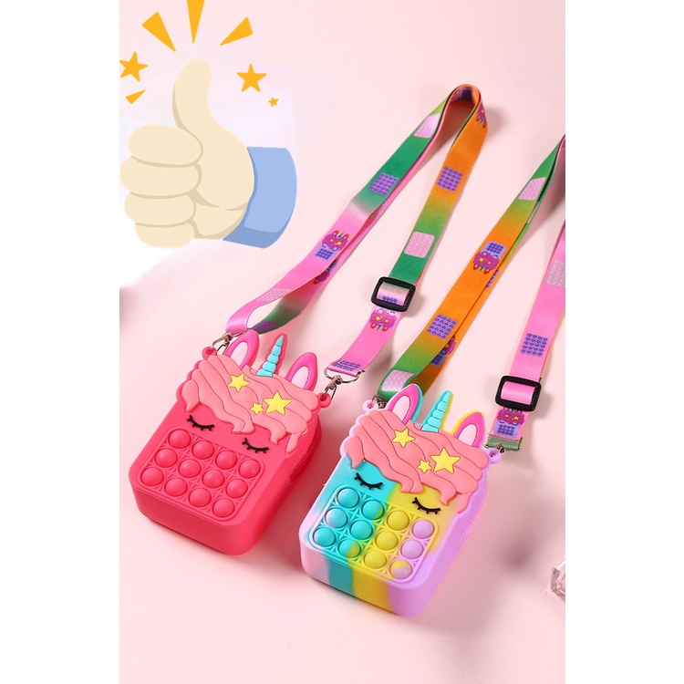 tas termurah anak unicorn selempang jelly  pop it