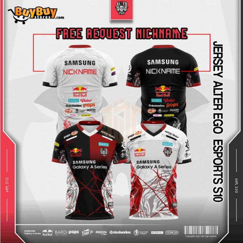 JERSEY GAMING ALTER EGO ESPORTS TERBARU 2022/2023 SEASON 10 GAME MOBILE LEGENDS FULL PRINTING FREE N