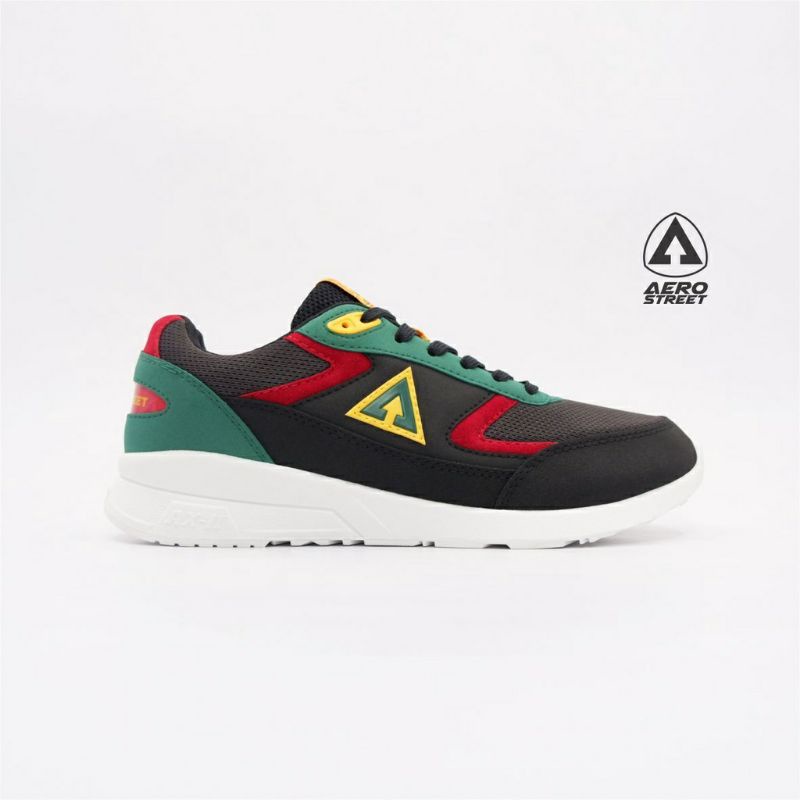 Aerostreet Osaka Hitam Merah - Sepatu Sneakers Casual Pria Wanita