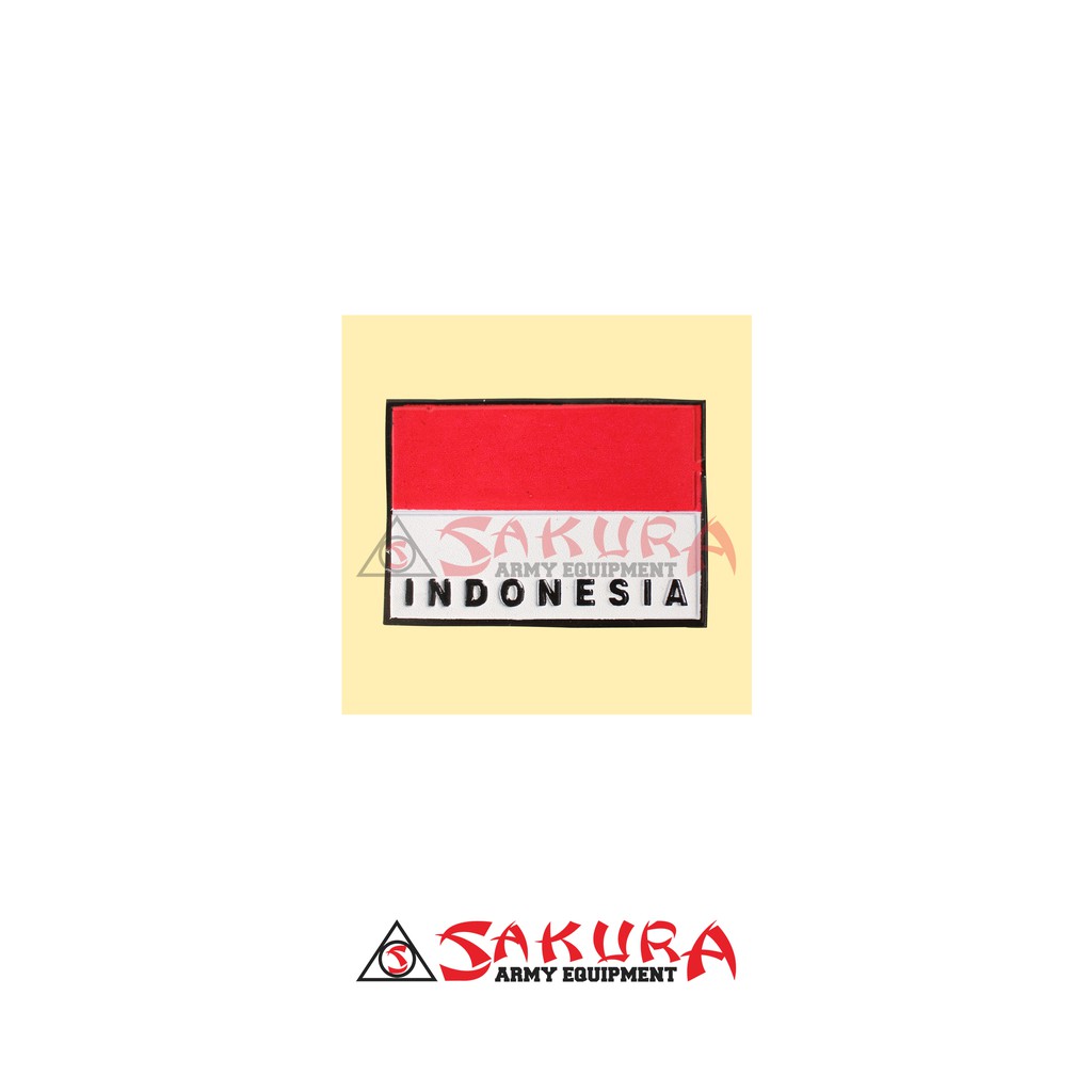 Stiker Plat Bendera MP Indonesia Sticker Emboss Merah Putih