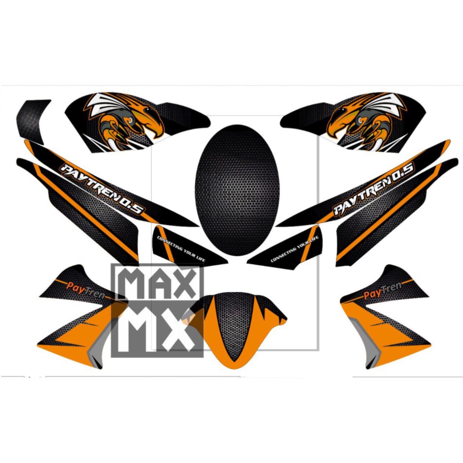Decal Stiker Vixion old 2012 Dekal Variasi Sticker Striping Custom Full Body 003