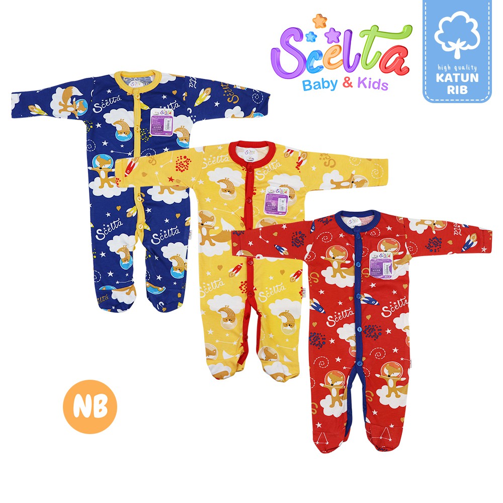 Scelta Baby - Jumpsuit Panjang Jumper Unisex Kaki Tutup Buntung Romper Rompr Jb C 220 Nb