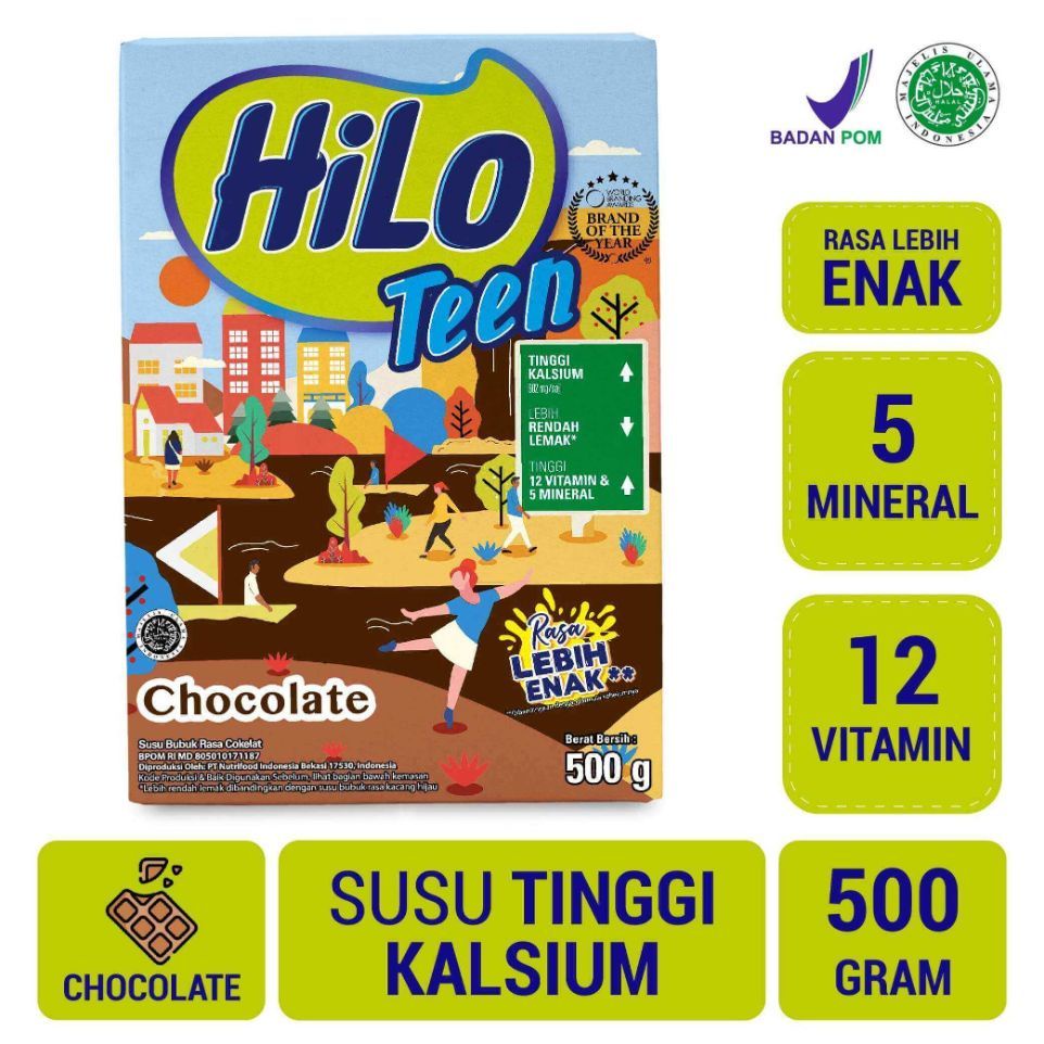 

HiLo Teen Chocolate 500g - Susu Tinggi Kalsium Lebih Rendah Lemak