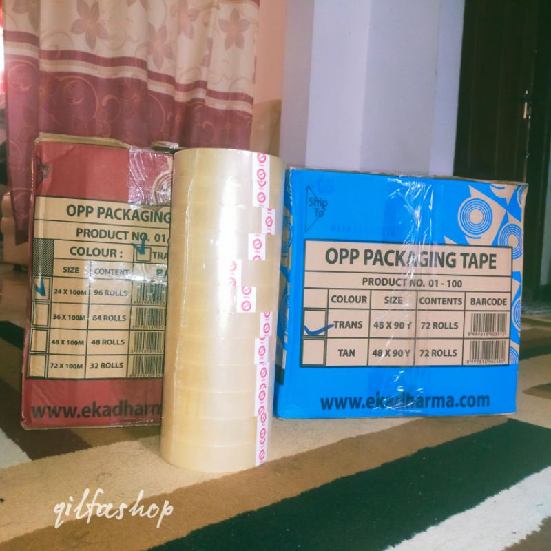 ISOLASI / SELOTIP / LAKBAN DAIMARU TAPE ORIGINAL  48 MM 100 YARD 48 MM 90 YARD 24 MM 100 METER OPP TAPE