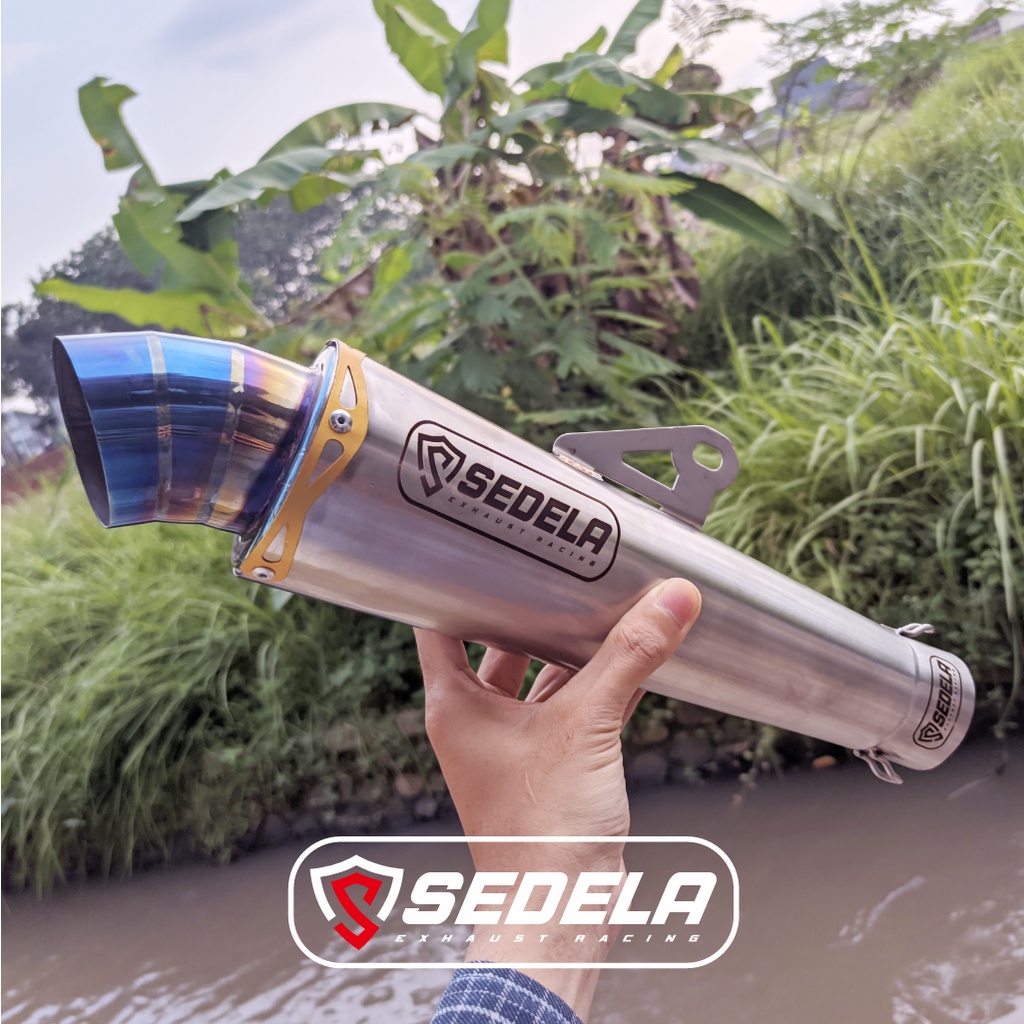 SLINCER KNALPOT ORIGINAL SEDELA EXHAUST RACING KRUCUT JUMBO KEONG BLUE KOMPETISI D50
