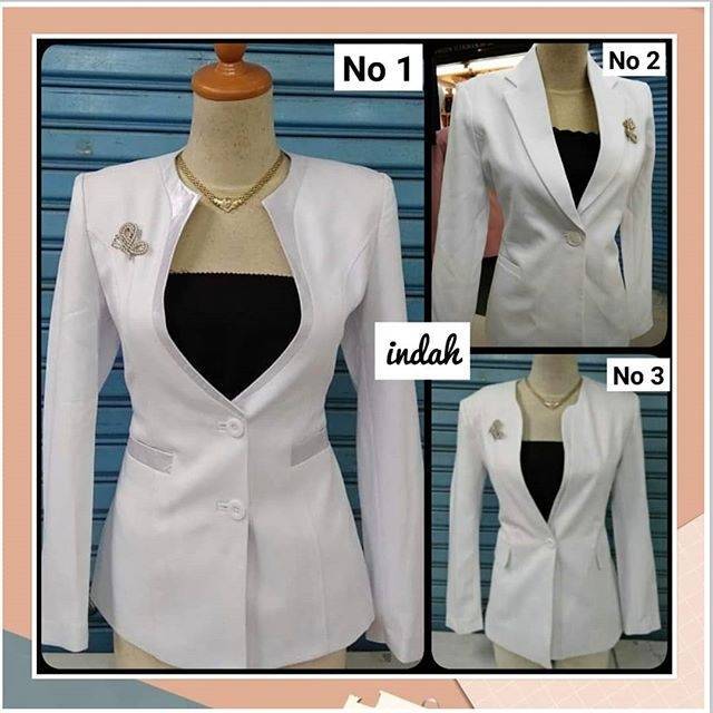 Atasan Blazer Putih / Setelan Blazer Hitam Putih