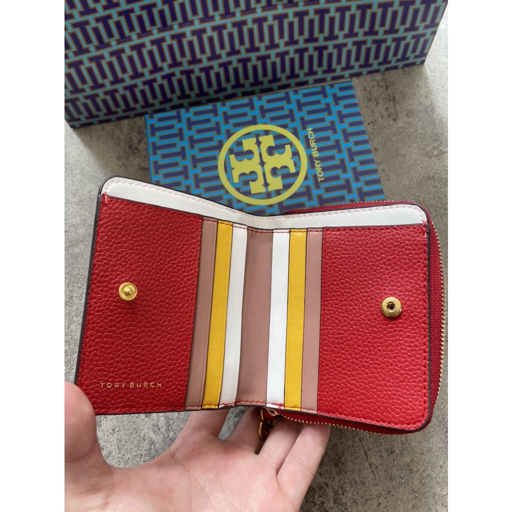 DOMPET WALLET TORY BURCH OZZIE THE OX SMALL MINI WALLET IN RED