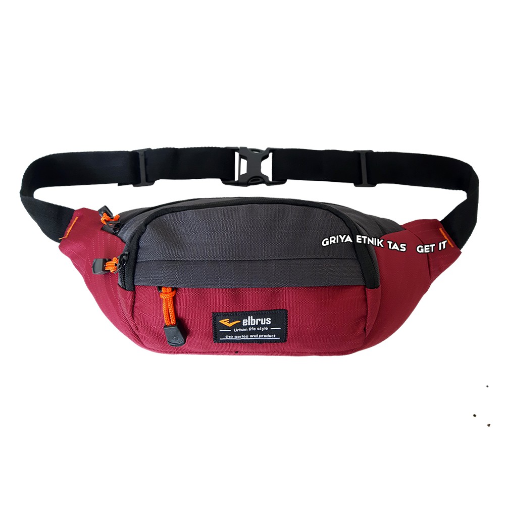 Tas Pinggang Pria Distro Elbrus 2 Warna - Waistbag Cowok - Tas Selempang Pria