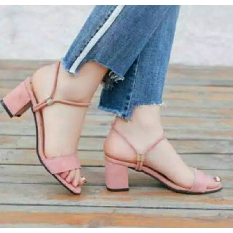 sandal hels cewe tali hak tahu 5cm