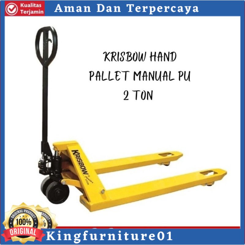 Jual Troli Hand Pallet KRISBOW 2 Ton 162 x 68,5 x 40 cm/Alat Angkat