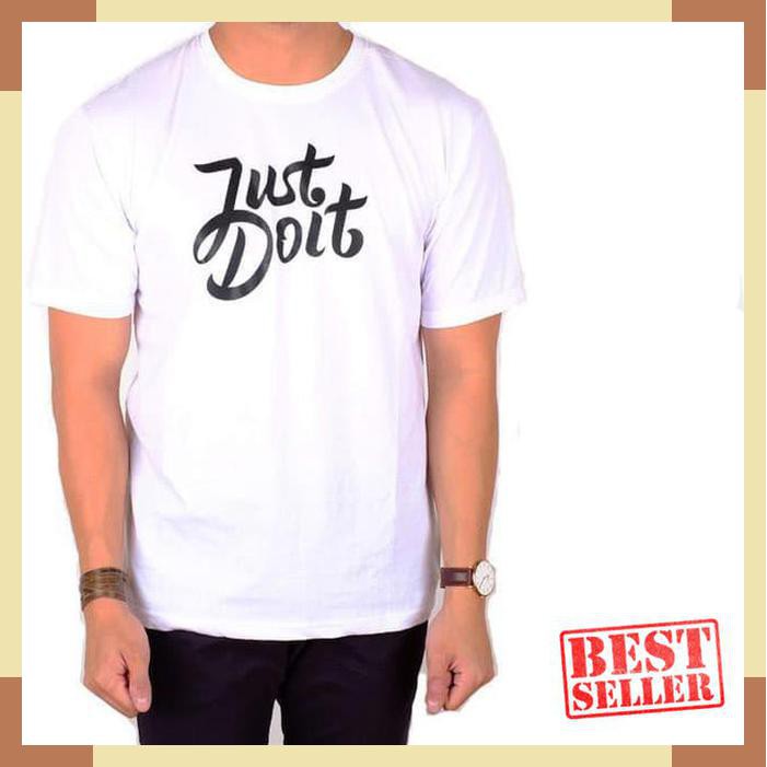 Populer kaos pria lengan pendek putih motif NIKE / NIKE JUST DO IT