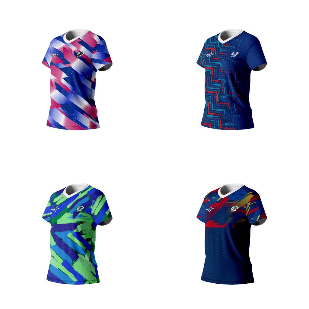 Baju Kaos Tshirt Badminton Bulu Tangkis Wanita Terbaru Custom Full Printing Desain Customhade