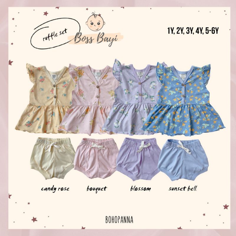 BOHOPANNA - Ruffle Set - Setelan Anak Perempuan