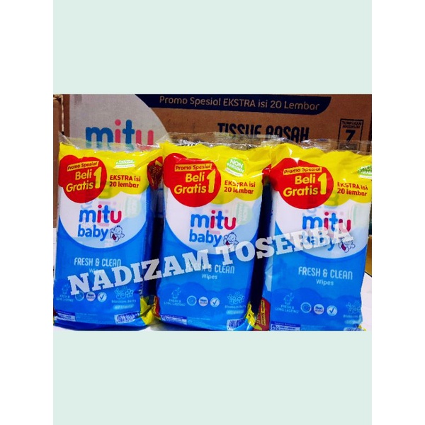 TISU BASAH MITU TISU BASAH BAYI WIPES BABY TISU GANTI POPOK MITU TISU BASAH 50+50 SHEET