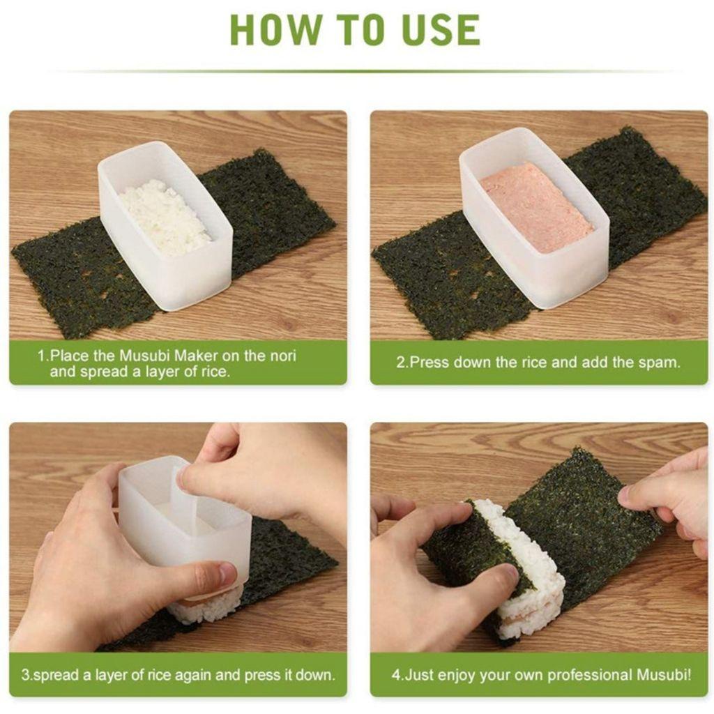 [Elegan] Sushi Maker 1pcs Easy Cleaning Sushi DIY Makanan Jepang Anti Lengket Musubi Membuat Tekan